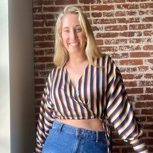 Forever 21 contemporary striped crop top